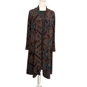 Pretty Young Thing (PYT) Open Front Cardigan Diamond Print Multicolor Women’s XL